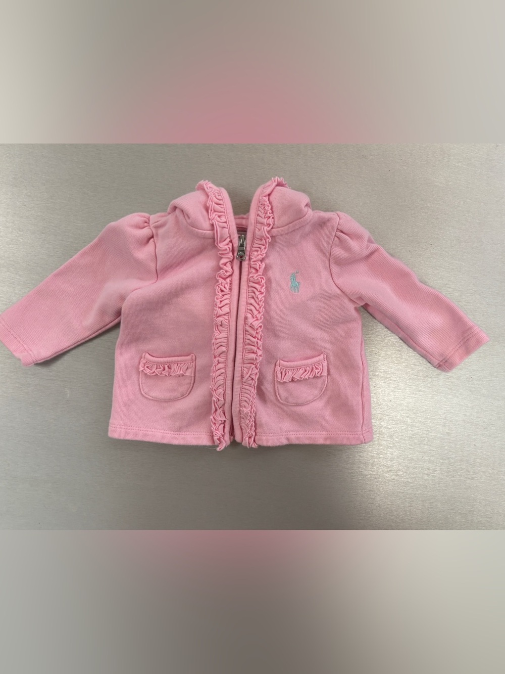 Ralph Lauren pink ruffle hoodie 3M